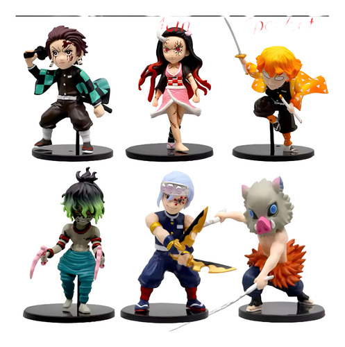Set De 6 Figuras Démon Slayer 14 Cm