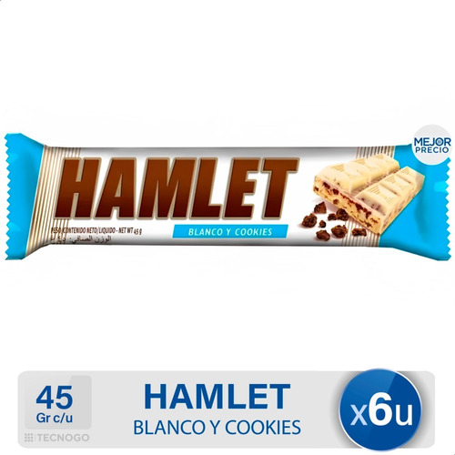 Chocolate Hamlet Blanco Y Cookies Dulce - Pack Caja X6