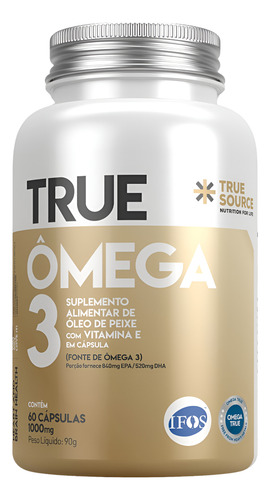 Ômega 3 True 840mg Epa 520mg Dha Ifos Vitamina E True Source