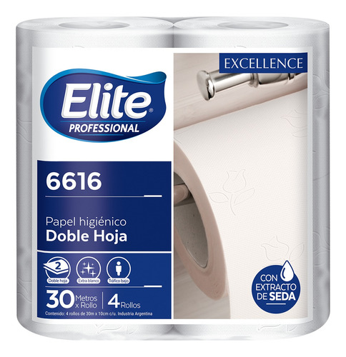 Bolsón Papel Higiénico Elite (Cód 6616) 30 Metros Doble Hoja 10 Paquetes x 4 unidades