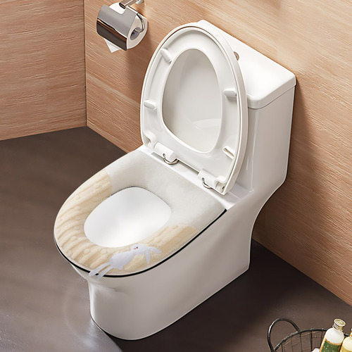 Cojín De Inodoro De Felpa Cálida Para Asiento De Inodoro Dom