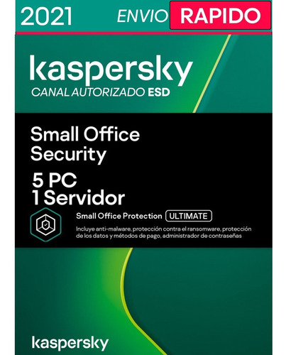 Imagen 1 de 3 de Kaspersky Small Office Security V5 1 Servidor + 5 Pcs 1 Año
