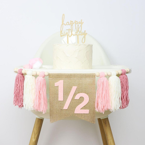 Banner De 6 Meses Bannel Tassel Bandeo Decoración De Azul