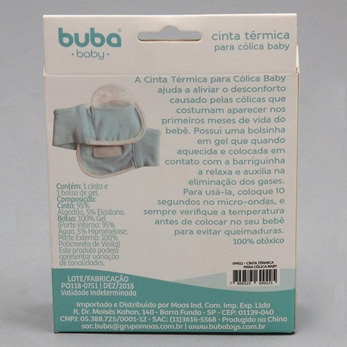 Imagem 3 de 7 de Cinta Térmica Para Cólica Bebe Com Bolsa De Gel Gases Buba
