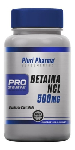 Betaina Hcl 500mg 120 Capsulas Pluri Pharma