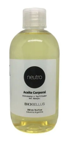 Aceite Corporal Masajes Neutro Hidratante Biobellus 250ml