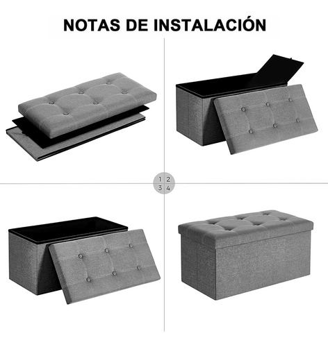 Banca Baúl Taburete Otomano Plegable Taburete Cueros
