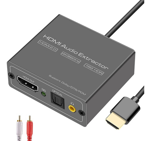 4k @60hz Hdmi A Hdmi+adaptador De Audio Óptico+3.5mm