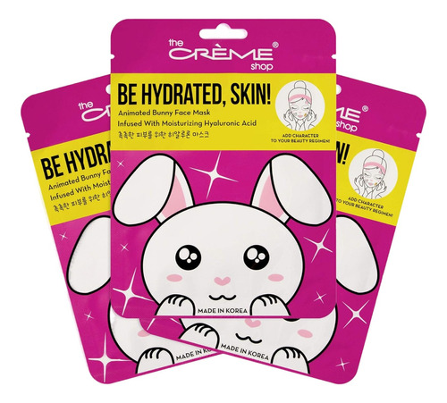 Mascarilla Be Hydrated, Skin! Animated Bunny Face Mask 