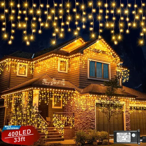 comprar Luces Navideñas, 600 Luces Led Carámbano Casas Al Aire Libre