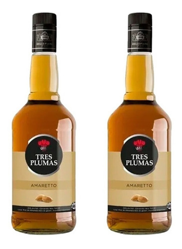 Licor Tres Plumas Amaretto X750cc X2