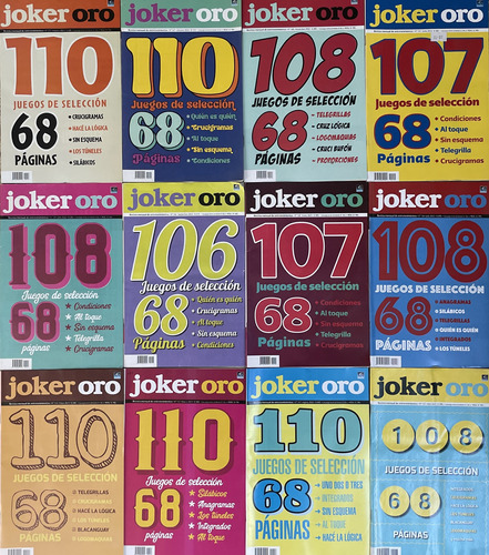 Lote Crucigramas Y Juegos Surtidos Joker Oro Pack Oferta X12