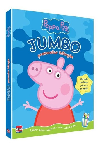 Libro Jumbo Peppa Pig Preescolar Bilingue Ingles Español