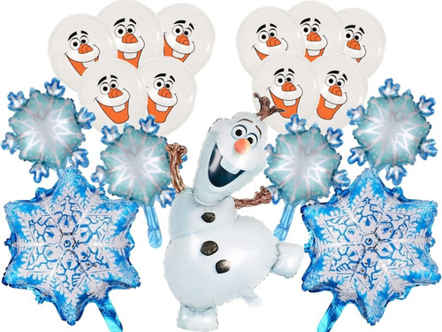 Pack 17 Globos Frozen 1 Olaf, 6 Forma Hielo Y 10 Látex