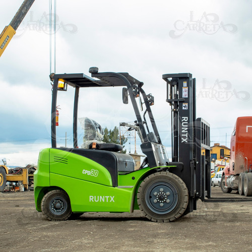 Runtx Montacargas Eléctrico 3 T Mástil 4.8 M Neumáticos