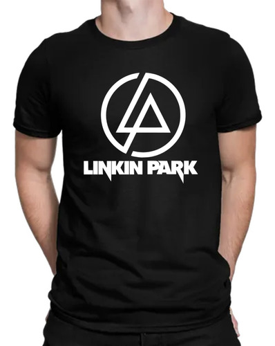 Linkin Park Rock Camiseta Negra Algodon Hombre Manga Corta