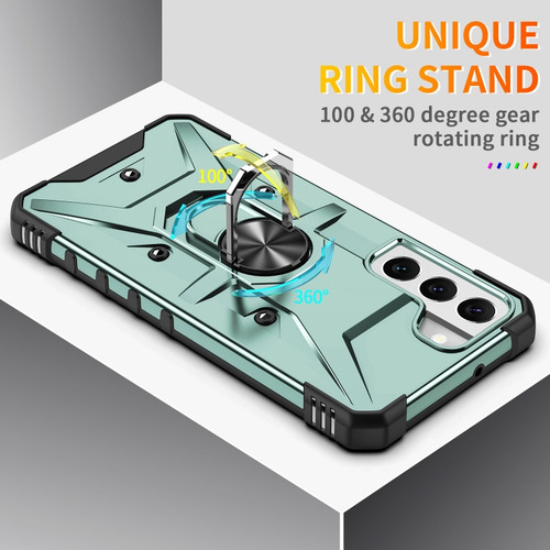 Capa De Celular Com Suporte De Anel Azul Para Samsung Galaxy