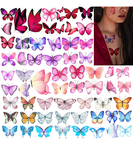 Coszeos Tatuajes Temporales De Mariposa Para Mujeres, Ninas,