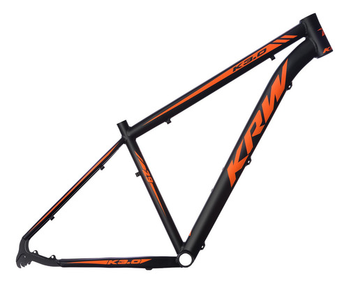 Quadro Bicicleta Aro 29 Alumínio 6061 Mtb - Krw Cor Preto/laranja Fosco