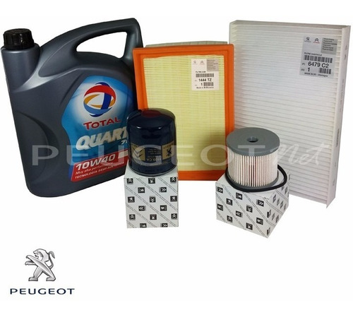 Kit 4 Filtros Orig. + Aceite Total 7000 Peugeot 307 2.0 Hdi