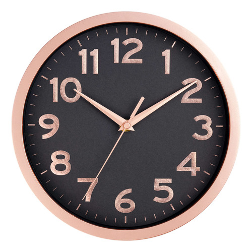 Akcisot - Reloj De Pared Moderno De Oro Rosa De 10 Pulgadas,