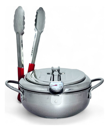 Fritadeira Japonesa Fryer Aço Inox 29 Cm 4,2l Com Termômetro
