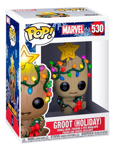 Funko Pop Groot Holiday Corona Y Estrella Navidad Marvel 530