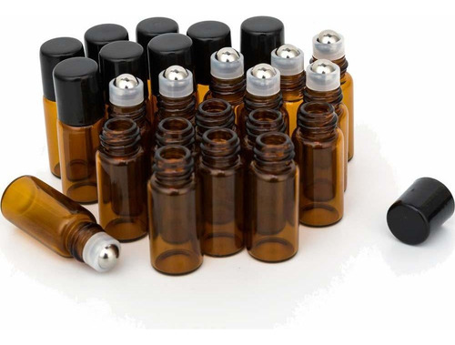 Ci 24 Piezas 3ml Botellas De Rodillo Ámbar Para Aceite
