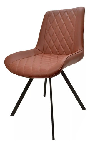 Silla Moderna Comedor Oficina Recibidor De Piel Estilo Eames Estructura De La Silla Negro Asiento Camel Diseño De La Tela Vini Piel