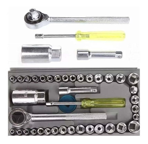 Imagen 7 de 10 de Set Herramientas Llaves Tubo Combinada Cricket 40 Pcs Valija