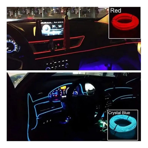 Hilo Tira Luz Neon Led Conector 12v Auto Moto 5m