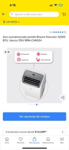 Aire Acondicionado Portátil Them Frío/calor 12000 Btu (Usado)