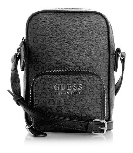 Crossbody Rectangular Guess - Negro Acabado de los herrajes Niquel