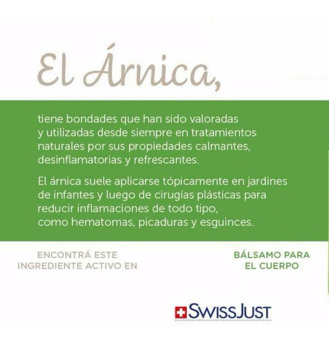 Bálsamo Swiss Just Moretones Calambre Cirugía Hematoma P4y5