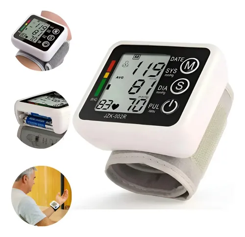 Medidor Pressão Digital De Pulso Com Voz Monitor Inteligente Branco