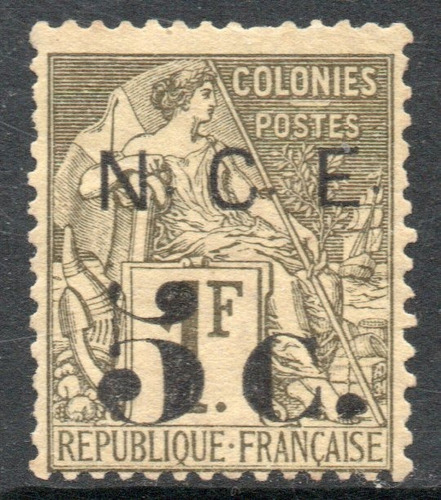 Nueva Caledonia Sello Nuevo De Francia Resellado N C E 1886