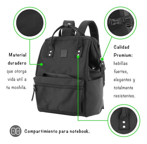 Mochila USB para notebook Okta 2107 Division. Cor: Preto