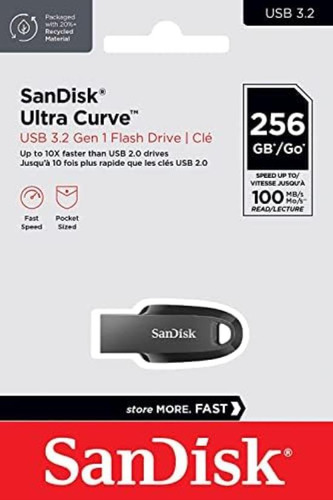 Unidad Flash Sandisk Ultra Curve Usb 3.2 Gen 1 De 256 Gb (pa
