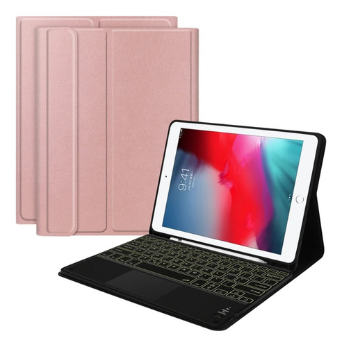 Funda Con Teclado Y Portalápiz Para iPad Pro 2da Gen Rosa