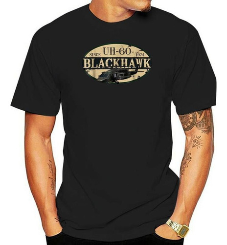 Camiseta Diseño Vintage Helicóptero Blackhawk Uh-60