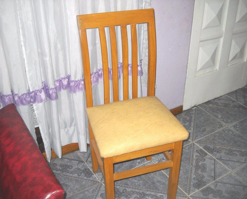 Silla Madera Tapizadas Negras Reforzada ,tela Talampaya