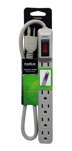 Multicontacto 6 Conectores 125v Taika Tk-mc6 Económico