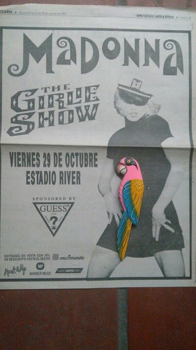 Madonna The Girlie Show En Argentina 1993 Publicidad 