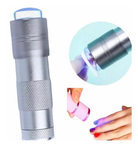 Linterna Uv Led + Sello De Stamping Mini Cabina Uñas Lefemme