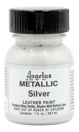 Pintura Acrílica Metálica Cuero Angelus Plata 29ml 1 Pieza