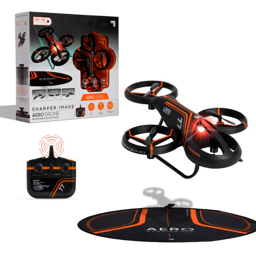 Sharper Image Dron Aero Stunt Recargable, Incluye 9 Luces Le