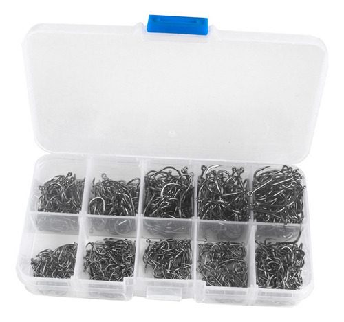 300pcs / Set Surtido De Anzuelos De Acero Al Carbono Caja De