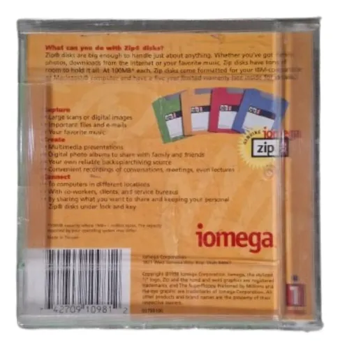 Discos Disketes Iomega Zip 100 Mb Mac Formatted (Usado)