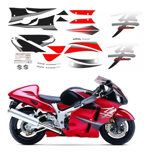 Kit Adesivo Emblema Gsx 1300r Hayabusa 2005 Vermelha Cor PADRÃO