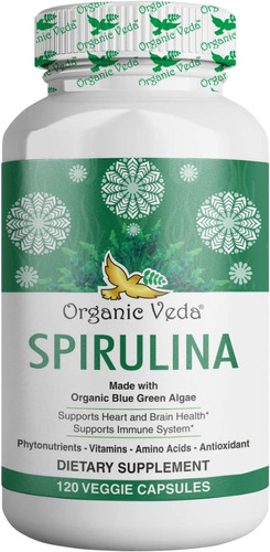 Espirulina 120 Cap Organic Veda - Unidad a $1249